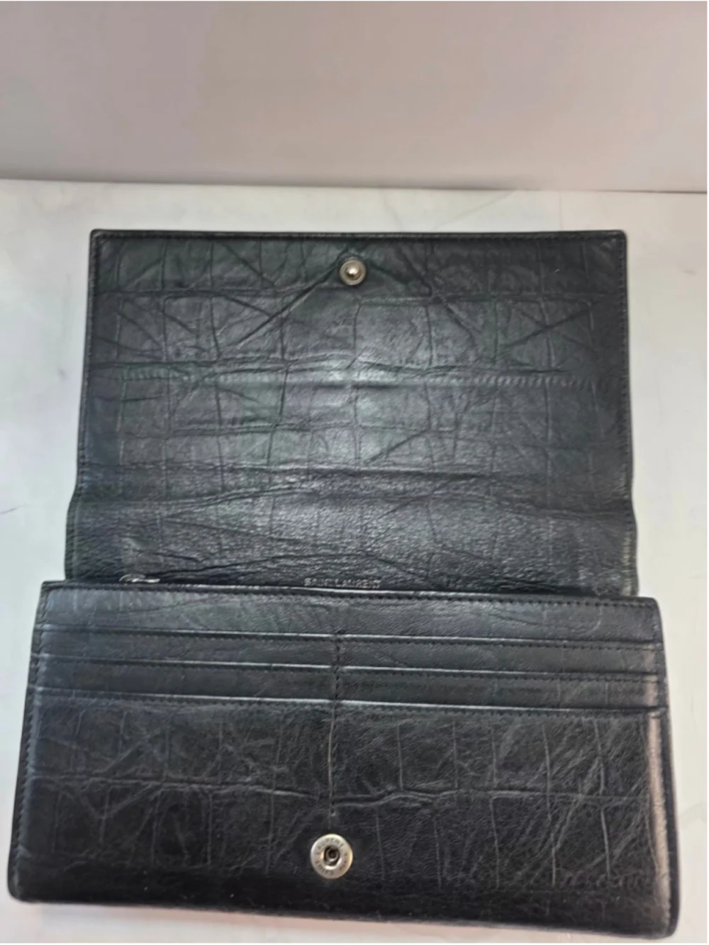 Saint Laurent YSL Black Leather Wallet